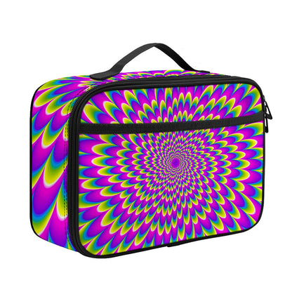 Green Wave Moving Optical Illusion Portable Lunch Bag