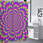 Green Wave Moving Optical Illusion Premium Shower Curtain