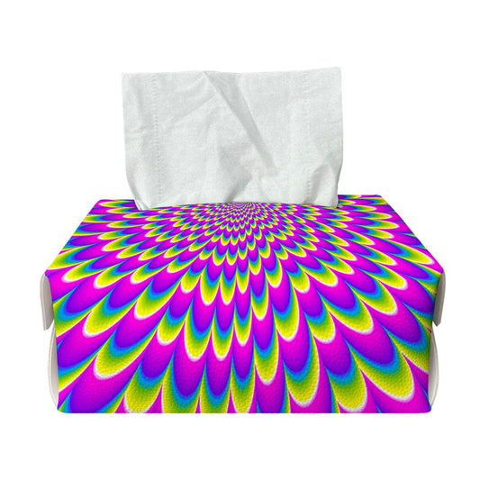 Green Wave Moving Optical Illusion Rectangle Tissue Box Cover