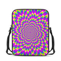 Green Wave Moving Optical Illusion Rectangular Crossbody Bag