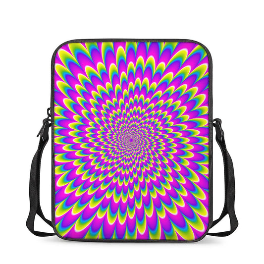 Green Wave Moving Optical Illusion Rectangular Crossbody Bag