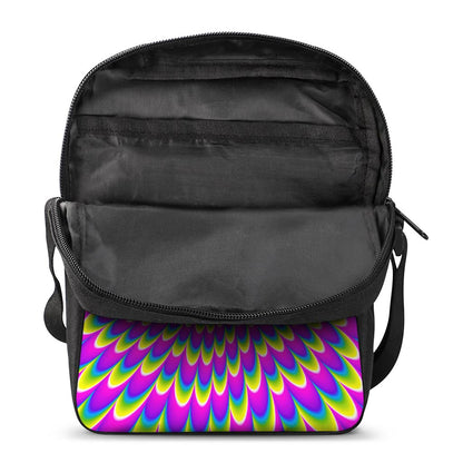 Green Wave Moving Optical Illusion Rectangular Crossbody Bag