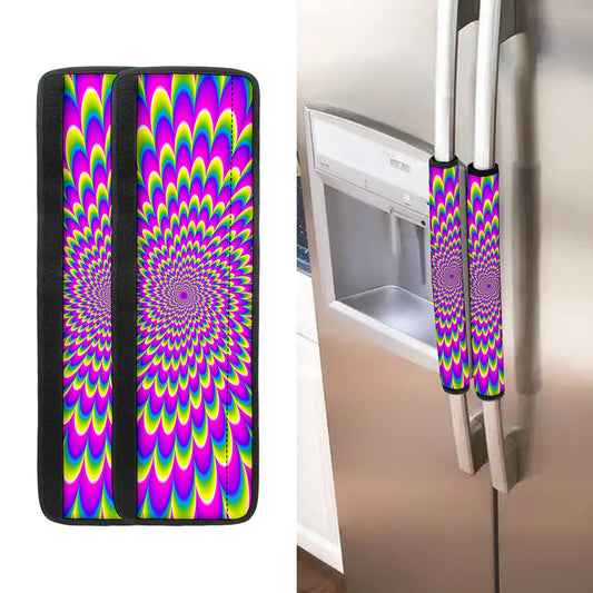 Green Wave Moving Optical Illusion Refrigerator Handle Covers