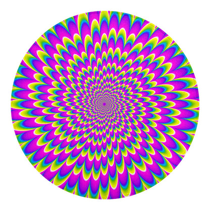 Green Wave Moving Optical Illusion Round Blanket