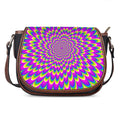 Green Wave Moving Optical Illusion Saddle Bag
