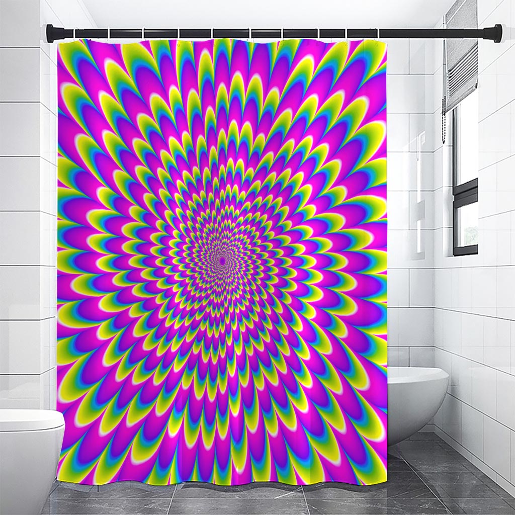 Green Wave Moving Optical Illusion Shower Curtain