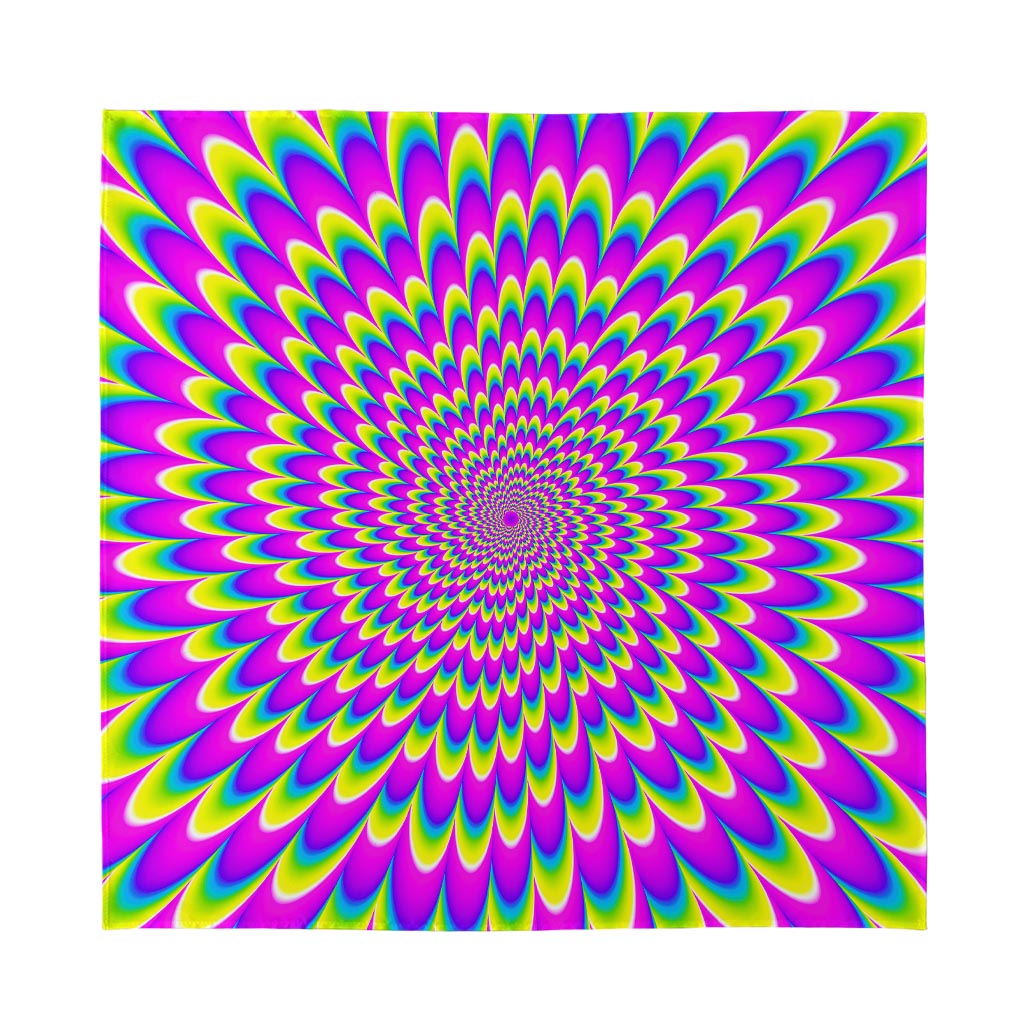 Green Wave Moving Optical Illusion Silk Bandana