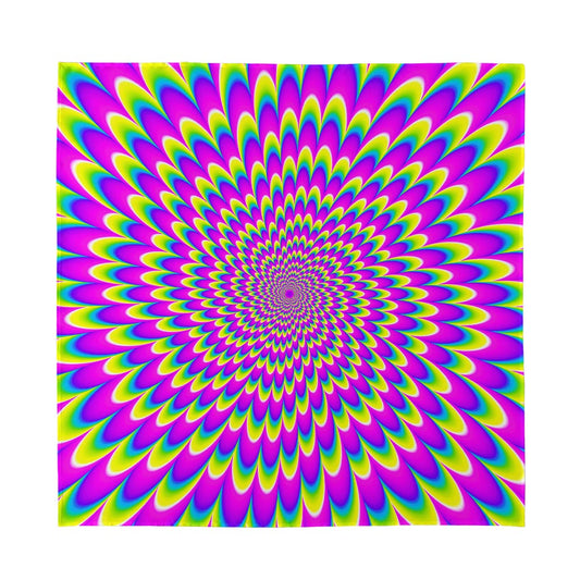 Green Wave Moving Optical Illusion Silk Bandana