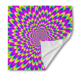 Green Wave Moving Optical Illusion Silk Bandana