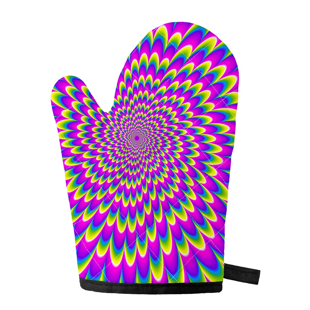 Green Wave Moving Optical Illusion Single Oven Mitt
