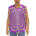 Green Wave Moving Optical Illusion Sleeveless Baseball Jersey