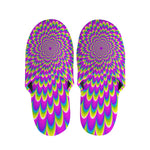 Green Wave Moving Optical Illusion Slippers