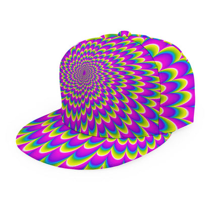 Green Wave Moving Optical Illusion Snapback Cap