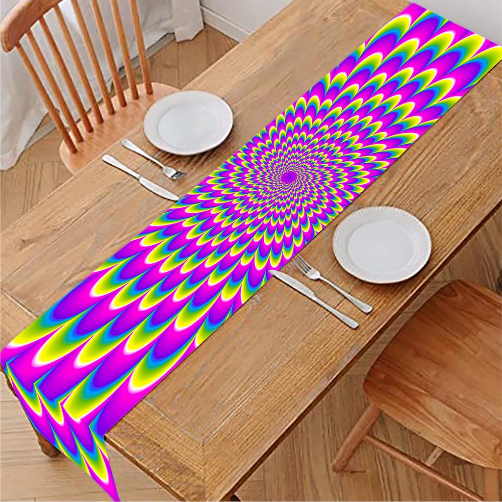 Green Wave Moving Optical Illusion Table Runner