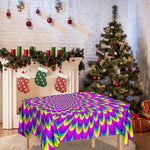Green Wave Moving Optical Illusion Tablecloth
