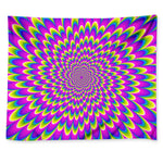 Green Wave Moving Optical Illusion Tapestry