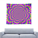 Green Wave Moving Optical Illusion Tapestry