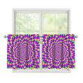 Green Wave Moving Optical Illusion Tier Curtains