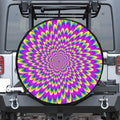 Green Wave Moving Optical Illusion Tire Cover