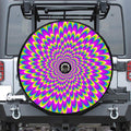 Green Wave Moving Optical Illusion Tire Cover With Camera Hole