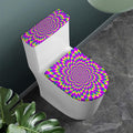 Green Wave Moving Optical Illusion Toilet Lid And Tank Cover Set