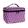Green Wave Moving Optical Illusion Travel Makeup Bag