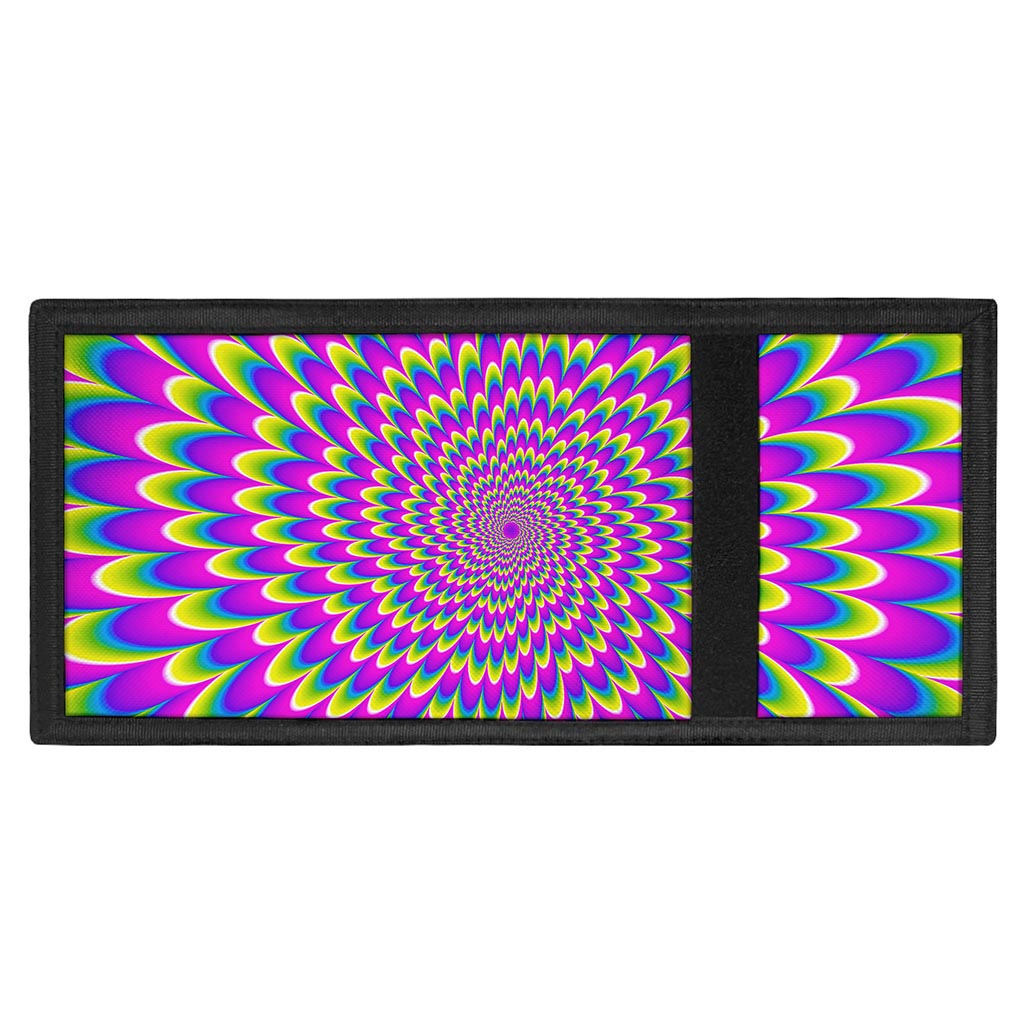 Green Wave Moving Optical Illusion Trifold Wallet