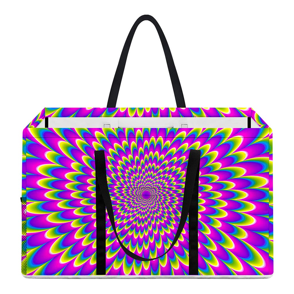 Green Wave Moving Optical Illusion Utility Tote Bag