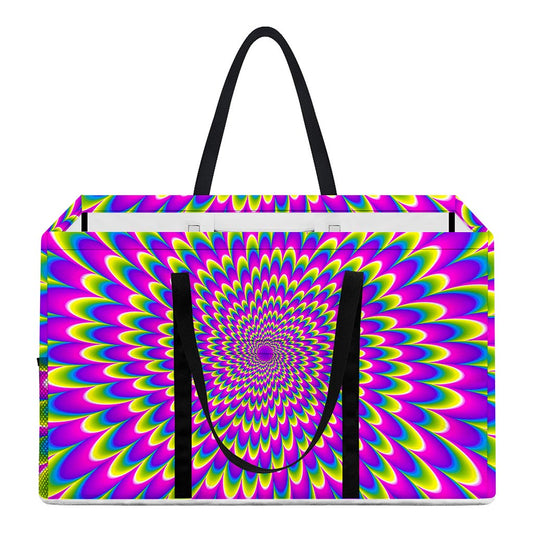 Green Wave Moving Optical Illusion Utility Tote Bag