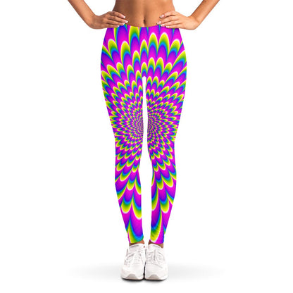 Green Wave Moving Optical Illusion Women's Leggings