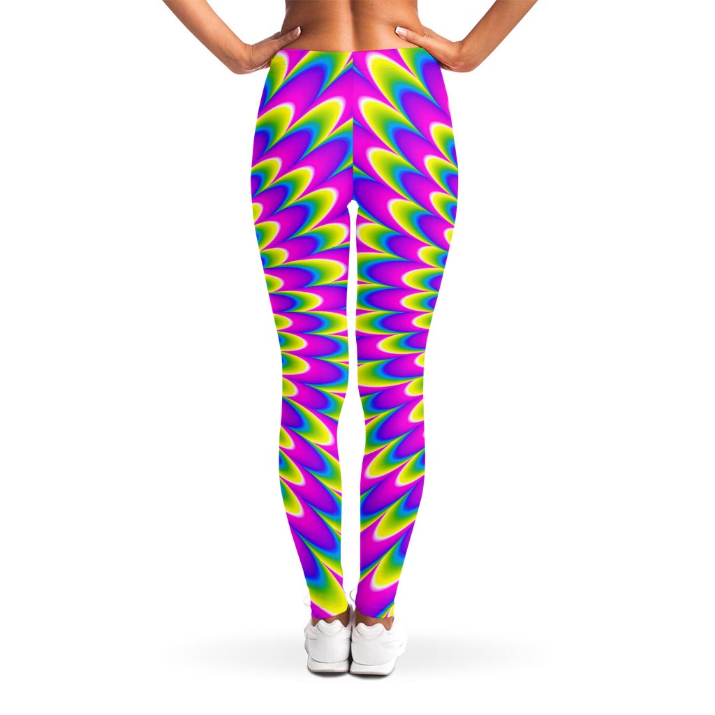 Green Wave Moving Optical Illusion Women's Leggings