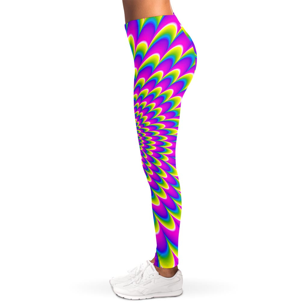 Green Wave Moving Optical Illusion Women's Leggings