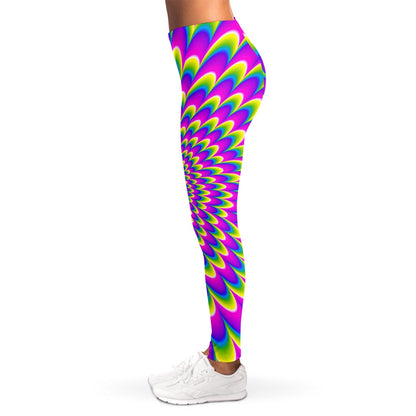 Green Wave Moving Optical Illusion Women's Leggings
