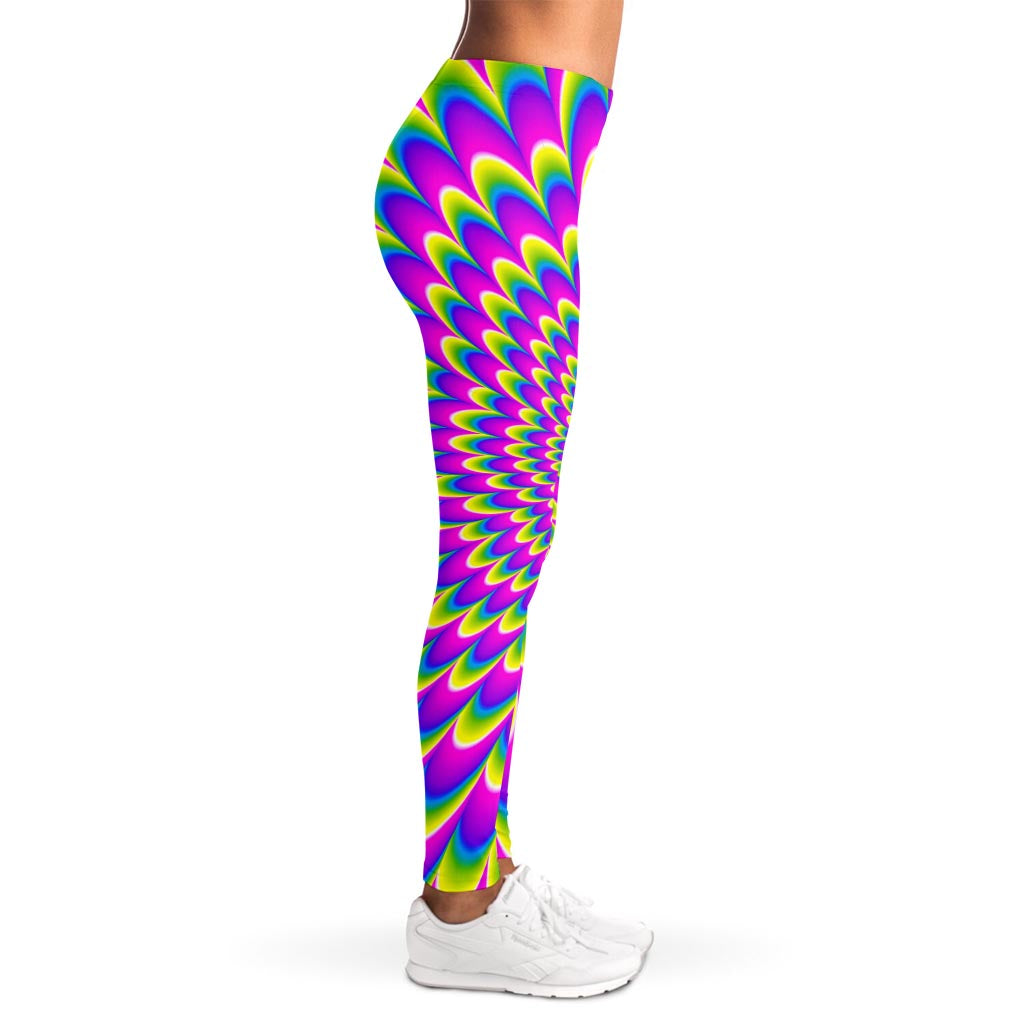 Green Wave Moving Optical Illusion Women's Leggings