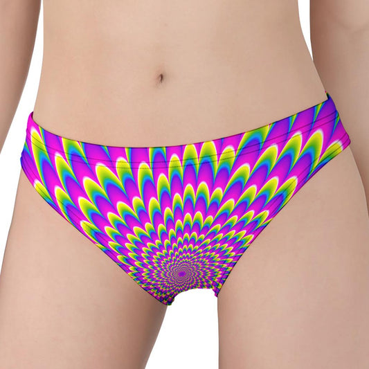 Green Wave Moving Optical Illusion Women's Panties