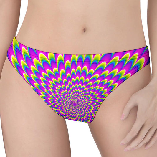 Green Wave Moving Optical Illusion Women's Thong