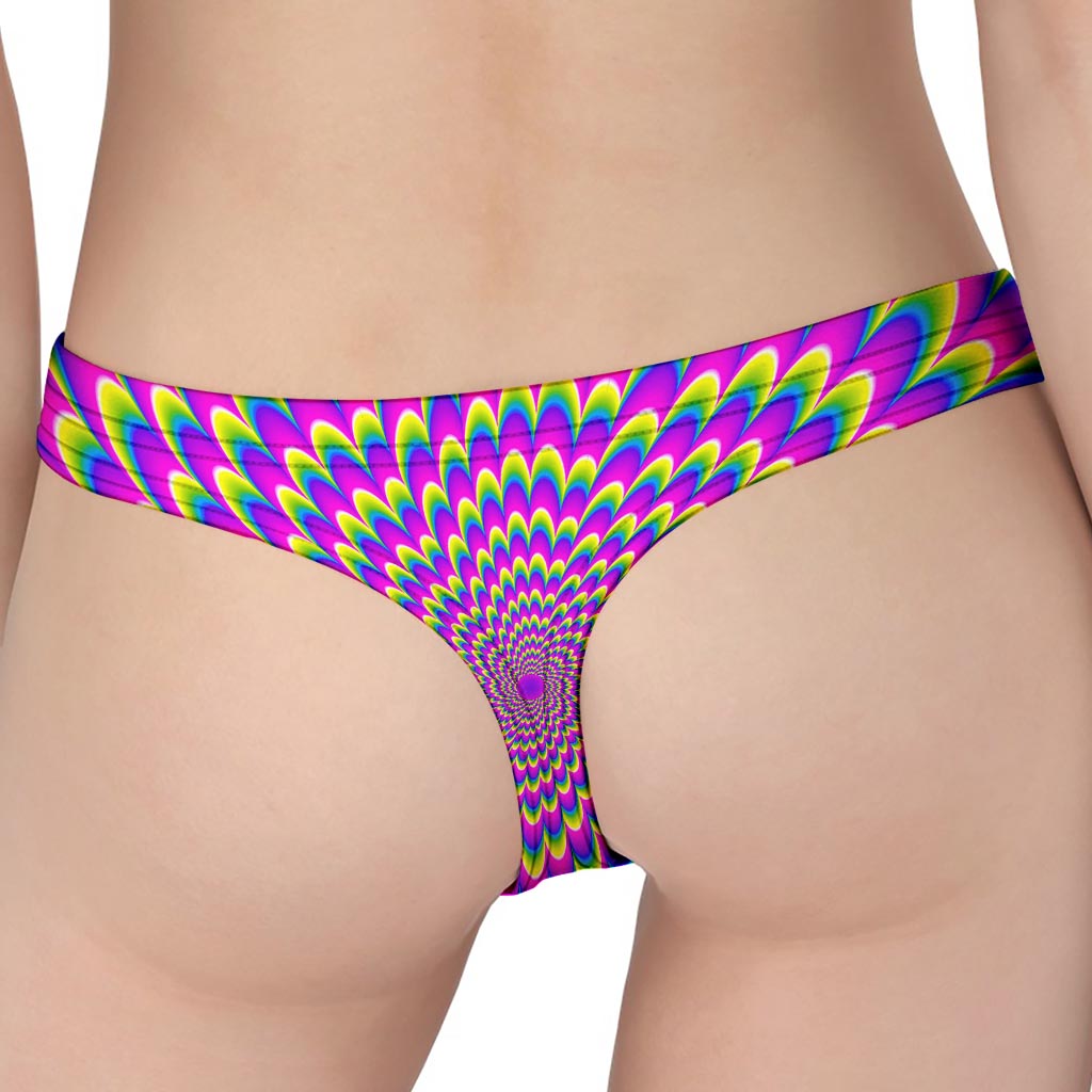 Green Wave Moving Optical Illusion Women's Thong