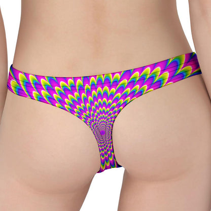 Green Wave Moving Optical Illusion Women's Thong