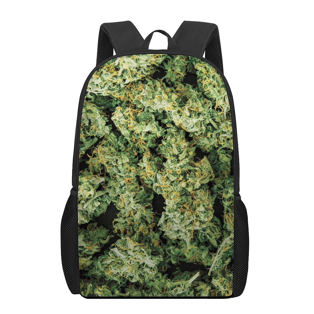 Green Weed Print 17 Inch Backpack