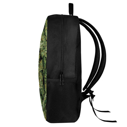 Green Weed Print 17 Inch Backpack