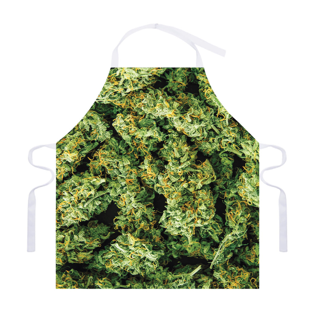 Green Weed Print Adjustable Apron