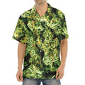 Green Weed Print Aloha Shirt