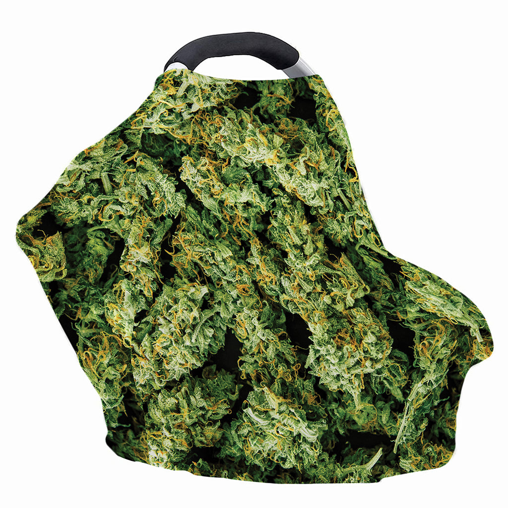 Green Weed Print Baby Seat Cover