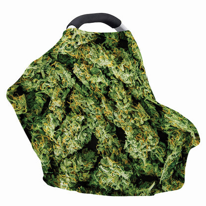 Green Weed Print Baby Seat Cover