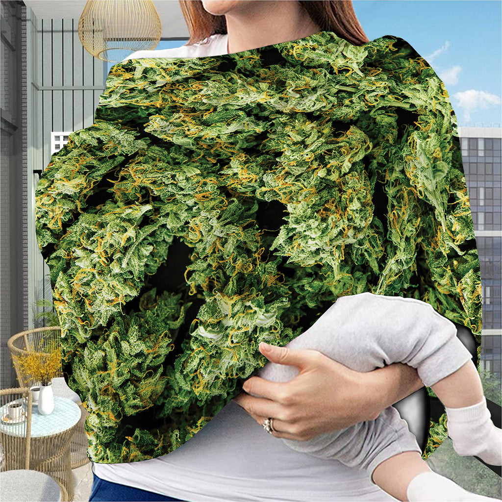 Green Weed Print Baby Seat Cover
