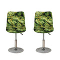 Green Weed Print Bar Stool Covers