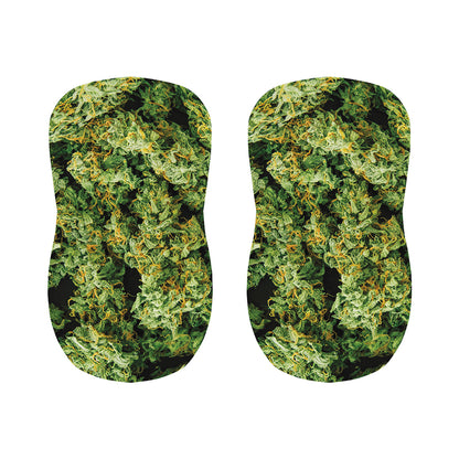 Green Weed Print Bar Stool Covers