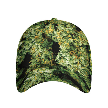 Green Weed Print Baseball Cap