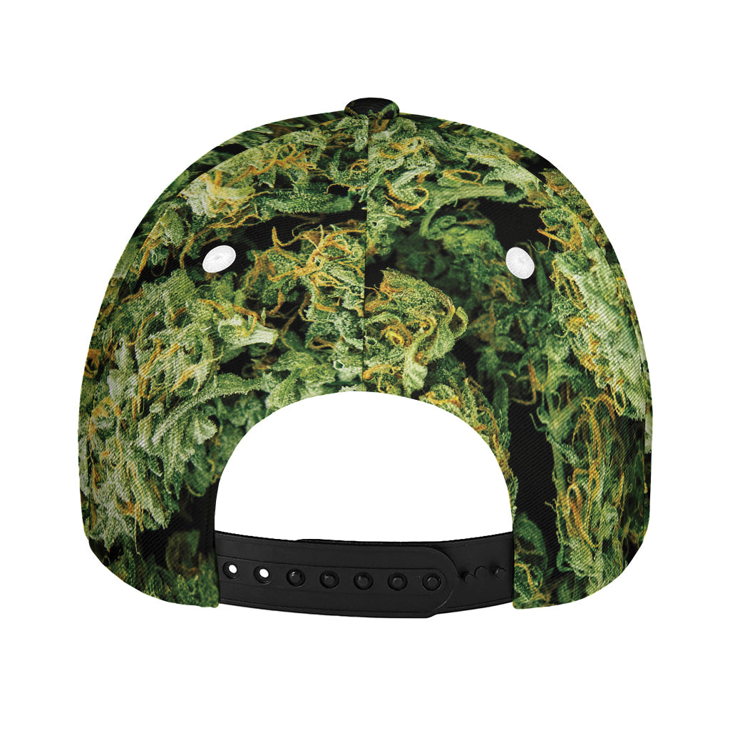 Green Weed Print Baseball Cap