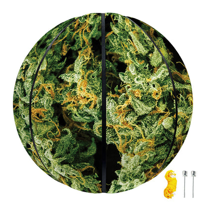 Green Weed Print Basketball